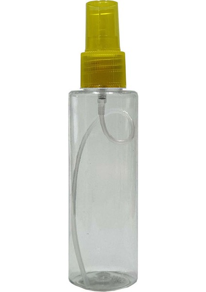 Sert Plastik 100 ml Boş Sprey Kolonya - Dezenfektan Şişesi Sarı 5 Adet