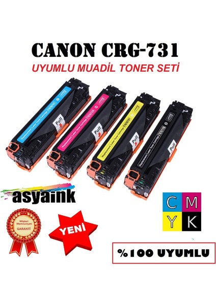 Canon MF628CW Uyumlu 4 Renk Muadil Toner CRG-731