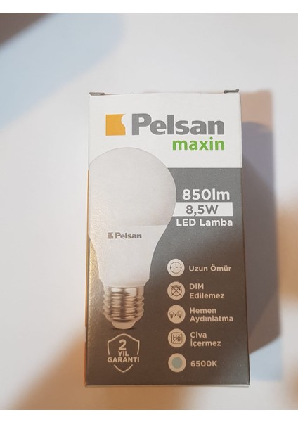 LED Ampül 8,5 Watt Pelsan 5li paket