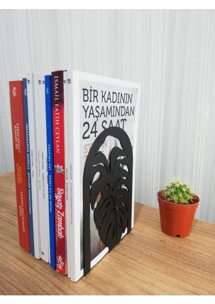 Dekoratif Yaprak Desenli Metal Kitap Tutucu 2'li Paket