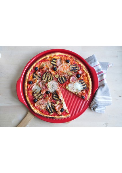 Emile Henry Pizza/fırın Kabı Yuvarlak  40 cm Kırmızı/burgundy -347614