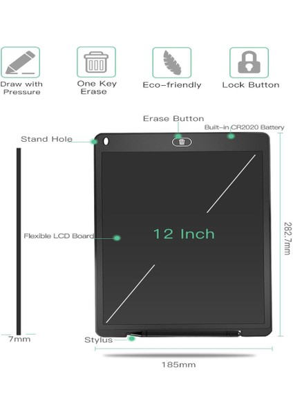 12 inç Büyük boy LCD Dijital Yazma Çizim Tablet El Yazısı