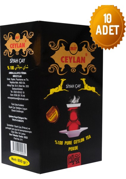 10X800 gr Ceylan Tea 800 gr Kaçak Seylan Ithal Seylan ( Ceylon ) Hediyeli Çay