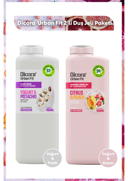 Yogurt & Pistachio Fıstık + C Vitamini Narenciye & Kayısı Aromalı Duş Jeli Paketi