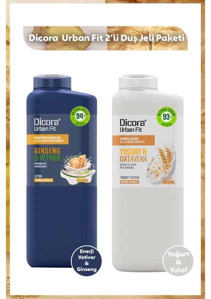 Ginseng&vetiver + Yoğurt&yulaf Fit Duş Jeli Paketi