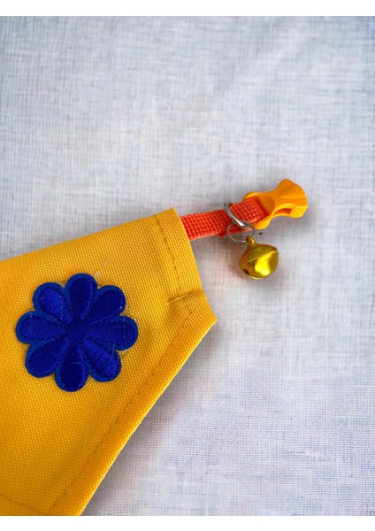 Yellow Blue Kedi Bandana, Fular, Kedi Kıyafeti Kedi Elbisesi