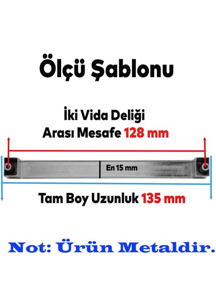 Bihter Düz Mobilya Mutfak Dolabı Çekmece Dolap Kapak Kulpu Kulbu Krom 128 mm Metal Kulp fiyatları