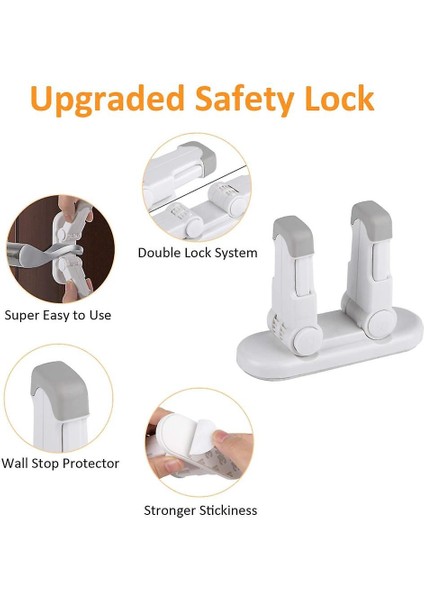 2'li Paket Baby Safe Kapı Uyumlu 3m Yapışkanlı Çocuk Kollu Kilitler (Yurt Dışından) modelleri