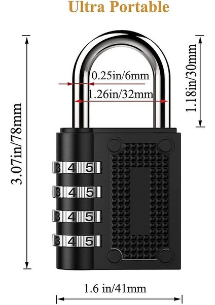 4 Haneli Şifreli Kilit Güvenlik Asma Kilitleri [2'li Paket] (Yurt Dışından) fiyatları