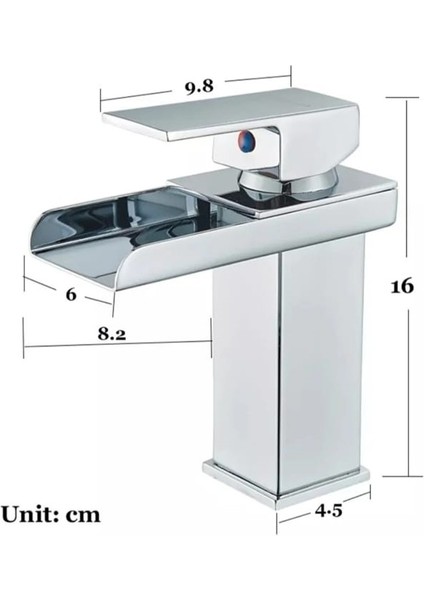 Krom Kare Lavabo Bataryası Yeni Şelale Model Yüksek Kalite Lüks Lavabo Musluğu Çift Girişli Armatür indirimleri