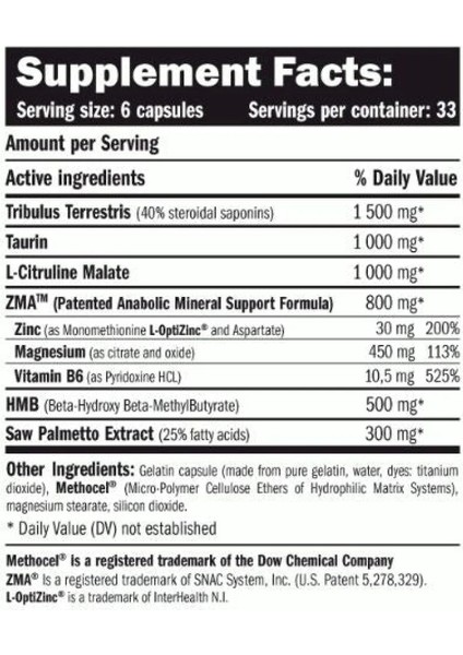 Amıx Anabolic Explosion Hmb - Tribulus - zma - citrulline - taurine 200 Caps