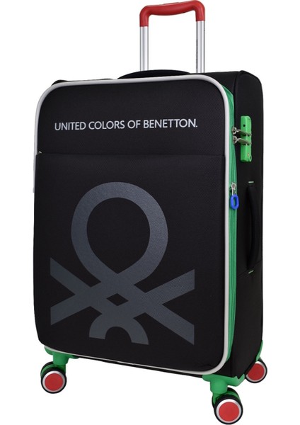 Benetton 2'li Valiz Seti Büyük Ve Kabin Boy Lüx Kumaş Valiz Siyah Bnt2200