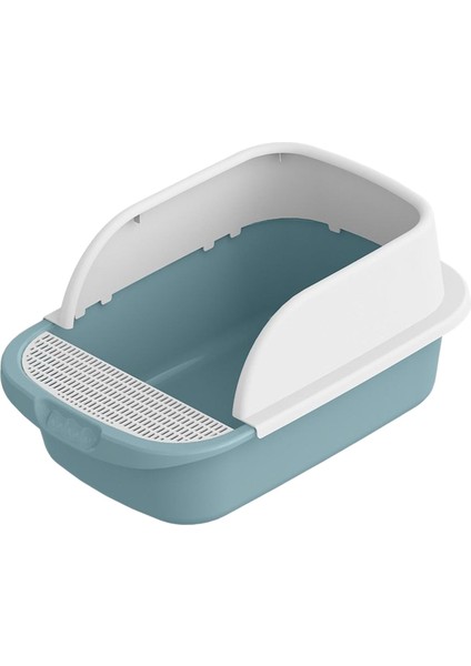 Kedi Çöp Kutusu Yarı Kapalı Anti Anti Pet Dökme Tepsisi Yavru Kedi Çöp Mavi (Yurt Dışından) indirimleri