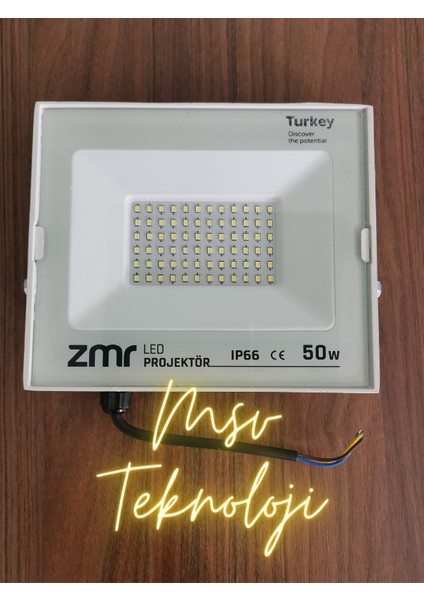 Beyaz Slim Kasa Zmr 50 Watt IP66 LED Projektör