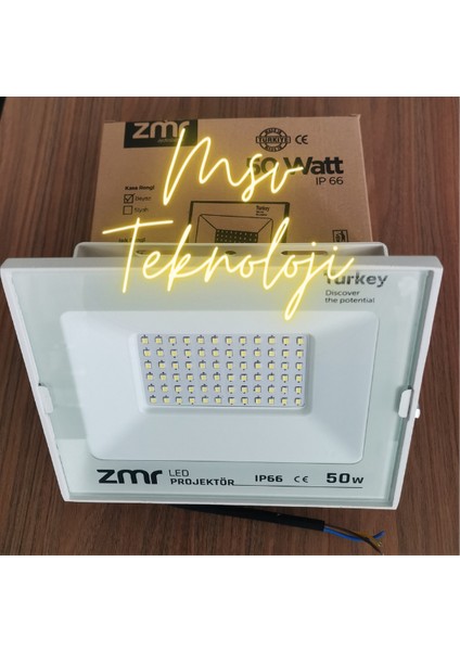 Beyaz Slim Kasa Zmr 50 Watt IP66 LED Projektör modelleri
