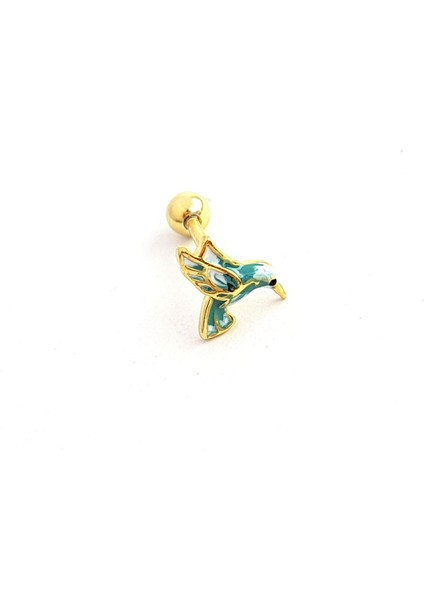 925AYAR Gümüş Üzerine Altın Kaplama Mine Işçiliği Totem Kuşu Tragus Piercing fiyatları