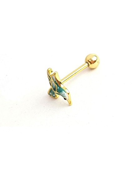 925AYAR Gümüş Üzerine Altın Kaplama Mine Işçiliği Totem Kuşu Tragus Piercing modelleri