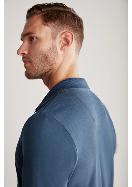 Vintage Görünümlü Lacivert Polo Yaka T-Shirt modelleri