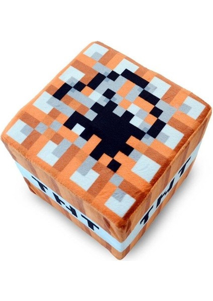 Minecraft Tnt Küp Yastık Dekoratif Minder Peluş Oyuncak 30 cm