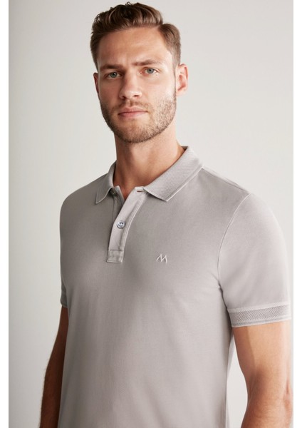 Nakış Logolu Açık Polo Yaka T-Shirt