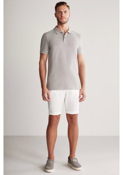 Nakış Logolu Açık Polo Yaka T-Shirt
