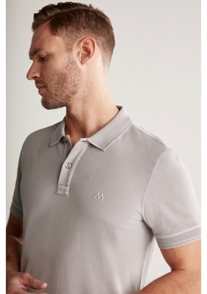 Nakış Logolu Açık Polo Yaka T-Shirt