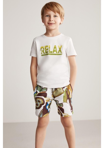 Baskılı Pima Pamuk Beyaz Çocuk T-Shirt fiyatları