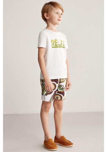 Baskılı Pima Pamuk Beyaz Çocuk T-Shirt modelleri