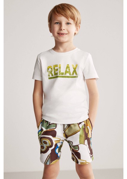 Baskılı Pima Pamuk Beyaz Çocuk T-Shirt fırsatları