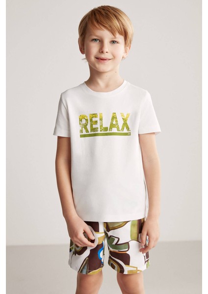 Baskılı Pima Pamuk Beyaz Çocuk T-Shirt indirimleri