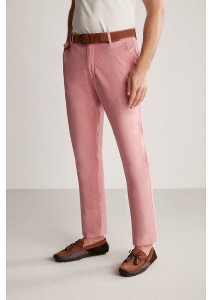 Pembe Yazlık Chino Pantolon