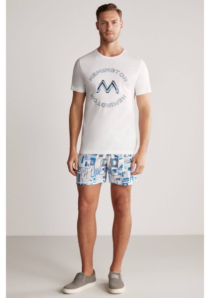 Logolu Pima Pamuk Beyaz T-Shirt fiyatları