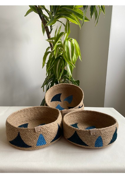 Tunus Organik Jüt El Sarması Çok Amaçlı Naturel Sepet 20X6 cm fırsatları