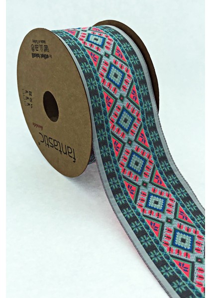 5 cm Etnik Desen Dokuma Bordür Kurdele