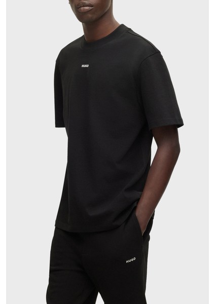 % 100 Pamuk Bisiklet Yaka Relaxed Fit T Shirt Erkek T Shirt 50488330 001