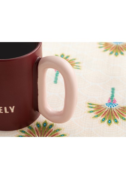 Lively New Bone China Kupa 350 ml Bordo fiyatları