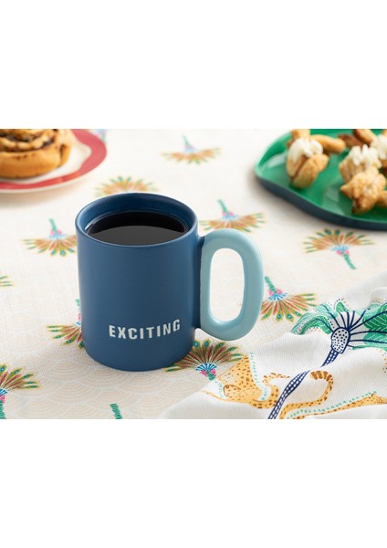 Exciting New Bone China Kupa 350 ml Lacivert - Açık Mavi