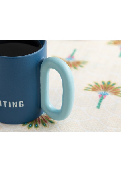 Exciting New Bone China Kupa 350 ml Lacivert - Açık Mavi