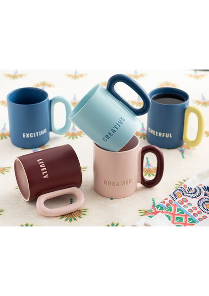 Exciting New Bone China Kupa 350 ml Lacivert - Açık Mavi
