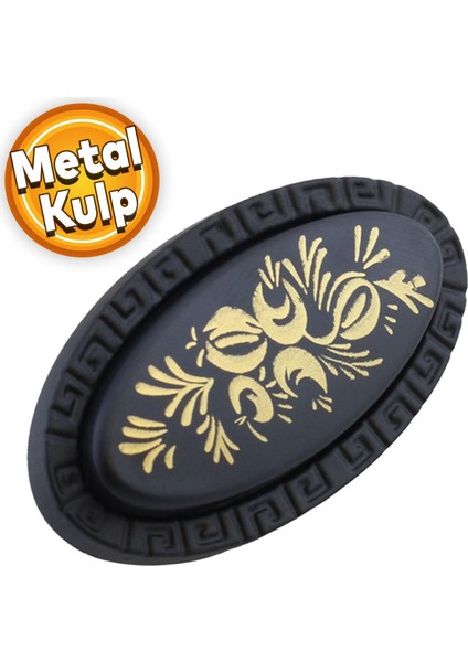 Palmira Düğme Kulp Çekmece Dolap Kapak Kulpu Kulbu Metal Siyah