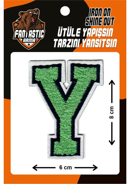 Ütü Ile Yapışan Dokuma Peluş, Kolej, Punch, Harf, Yeşil, Y Arma Modeli