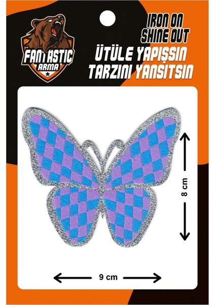 Ütü Ile Yapışan Dokuma Arma, Ev Tekstili, Büyük, Kelebek Modeli