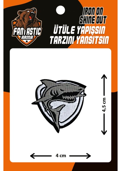 Ütü Ile Yapışan Dokuma Arma Patch, Köpekbalığı/shark