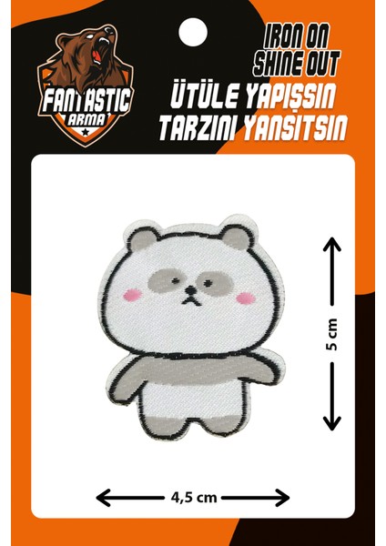 Ütü Ile Yapışan Dokuma Arma Patch, Panda Bebek Deseni