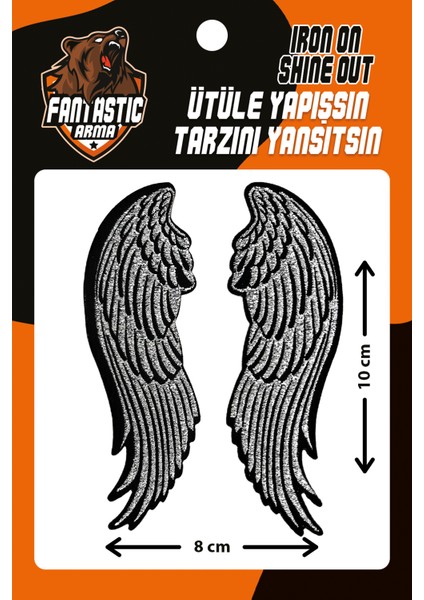 Ütü Ile Yapışan Dokuma Arma Patch, Simli Kanat