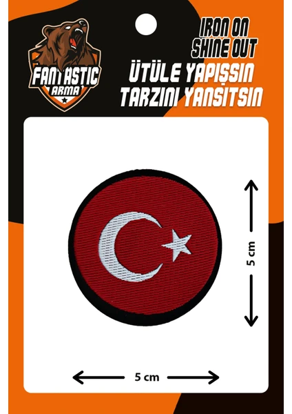 Ütü Ile Yapışan Dokuma Arma Patch, Türk Bayrağı