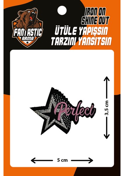 Ütü Ile Yapışan Dokuma Arma Patch, Yıldız Perfect