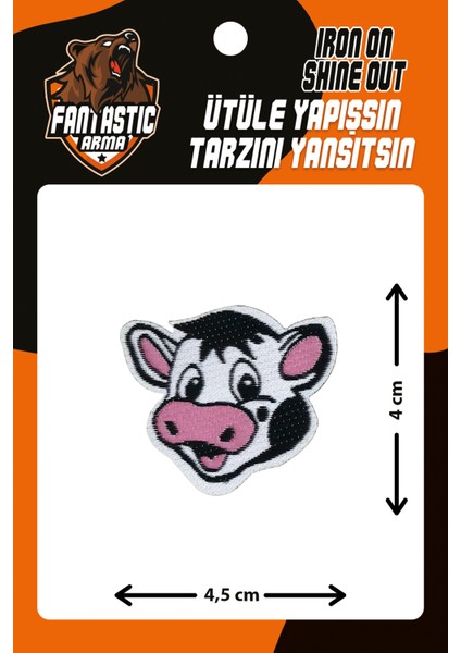 Ütü Ile Yapışan Dokuma Arma Patch, Inek