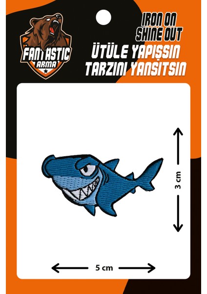 Ütü Ile Yapışan Dokuma Arma Patch, Köpekbalığı/shark