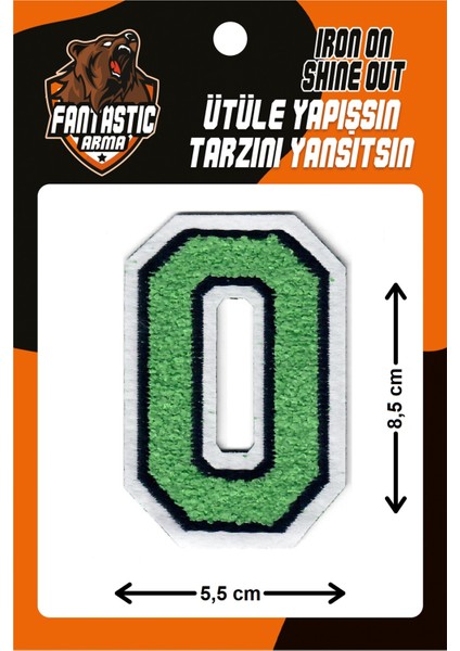 Ütü Ile Yapışan Dokuma Peluş, Kolej, Punch, Harf, Yeşil, O Arma Modeli